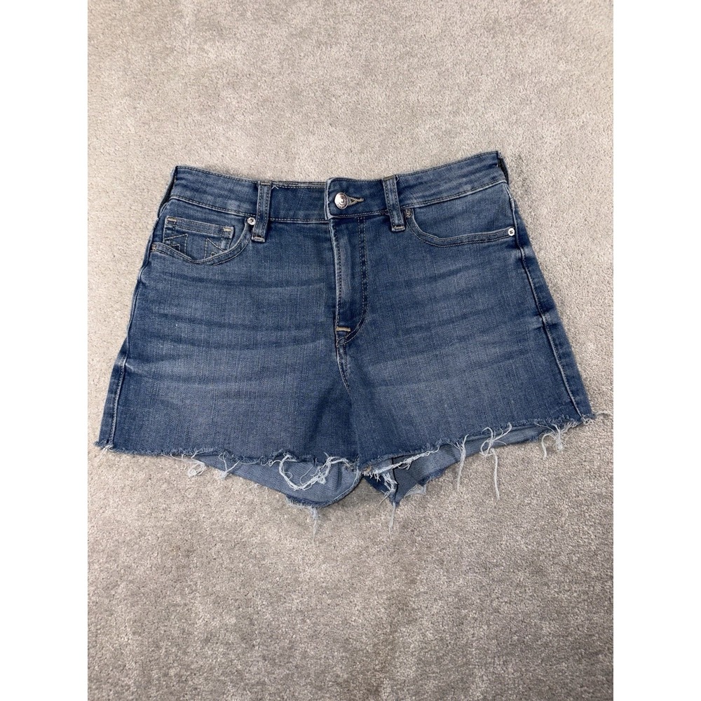 True Religion Women's Maisie High Rise Denim Shorts Blue Cut-off‎ Sz 27